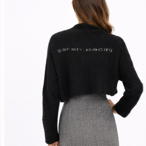 Sarah Pacini Sweaters - Sarah Pacini mohair Black Logo Back Made in Italy sweater